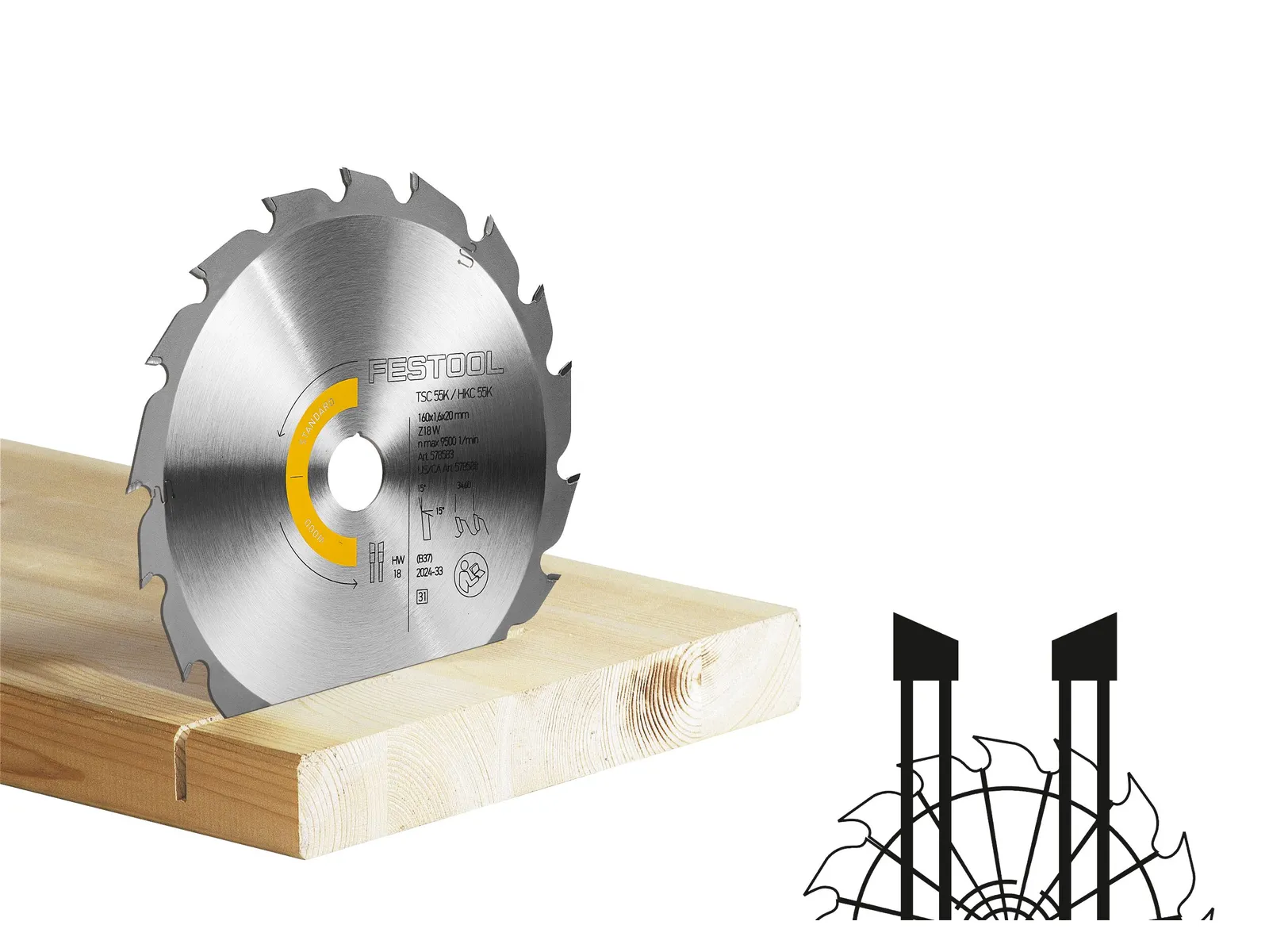 Pjovimo diskas HW 160x1,6x20 W18 WOOD STANDARD